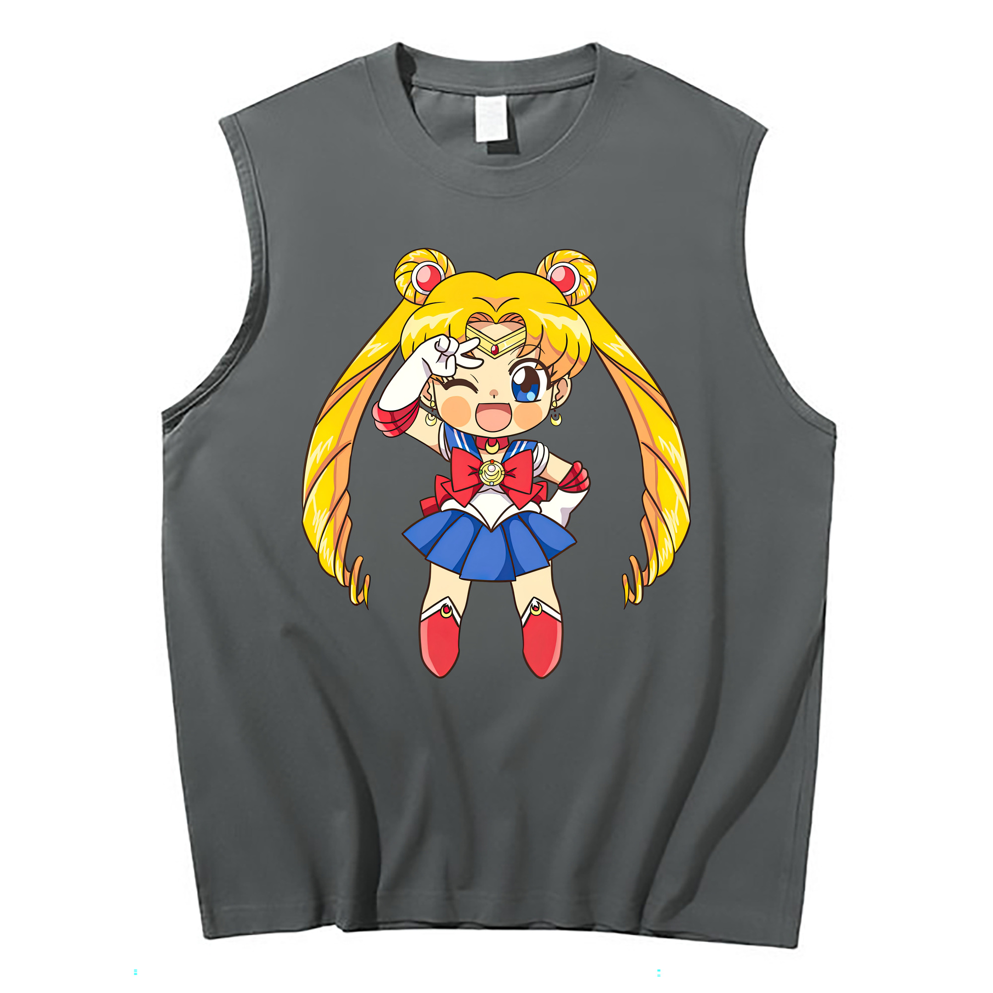 （画像用） 美少女戦士セーラームーン 月野 うさぎ つきの うさぎ Sailor Moon Tsukino Usagi コットン100％タンクトップ（フロントプリント）